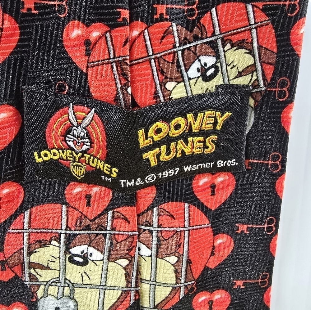 1997 Warner Bros. Looney Tunes Mens Tasmanian Devil Tie Vintage - Picture 3 of 4